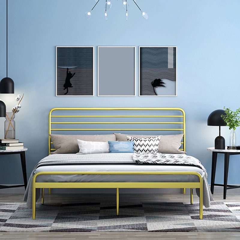 84.65 inch Wide Industial Bed Frame Metal Bed with Headboard Clearhalo 'Bedroom Furniture' 'Beds' 'furn' 'furn_beds' 'Furniture' 1200x1200_f77c48a2-8bfc-4742-8ca9-10f1c567e5a8