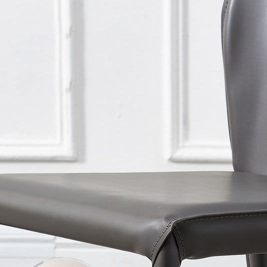 Modern Style Leather Armless Dining Chairs Metal Dining Chair for Home Use