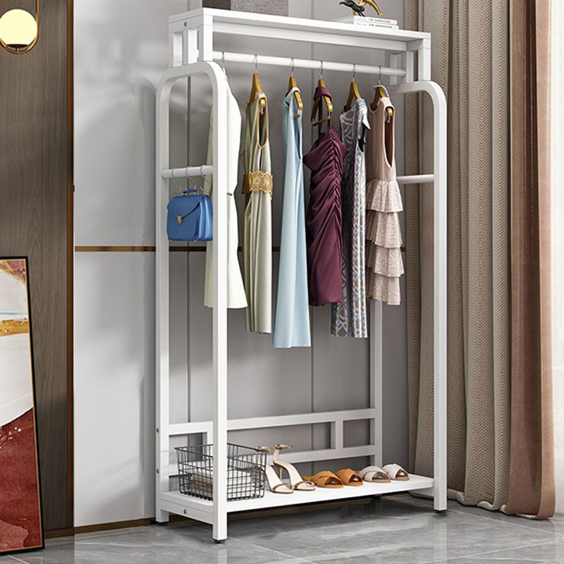 Modern Metal Entryway Kit Hanging Rail and 2 Storage Shelving Coat Hanger Clearhalo 'Entry & Mudroom Furniture' 'furn' 'furn_hall_tree_coat_racks' 'Furniture' 'Hall Trees & Coat Racks' 'hall_tree_coat_racks' 1200x1200_f77c94b9-9516-4095-909a-a7c22e563b20
