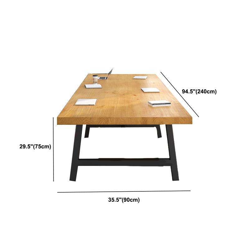 Rectangular Solid Wood Writing Desk Industrial Meeting Desk for Office Clearhalo 'furn' 'furn_office_desk' 'Furniture' 'Office Desks' 'Office Furniture' 'office_desk' 1200x1200_f77cd404-3d7f-4589-abb2-94cae89f6cc3