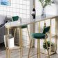 Glam Style Bistro Set 1/2/3 Pieces Stone Bar table with Upholstered Stools Clearhalo 'Bar Furniture' 'furn' 'furn_home_bar_bar_sets' 'Furniture' 'Home Bars & Bar Sets' 'home_bar_bar_sets' 'Kitchen & Dining Furniture' 1200x1200_f77e82f5-2ed5-4b9b-967a-6e618d04c7b9