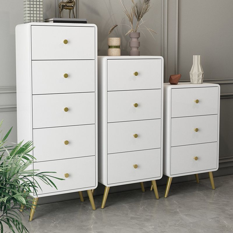 Contemporary Wooden Chest in White, Rectangle Accent Chest with Drawers