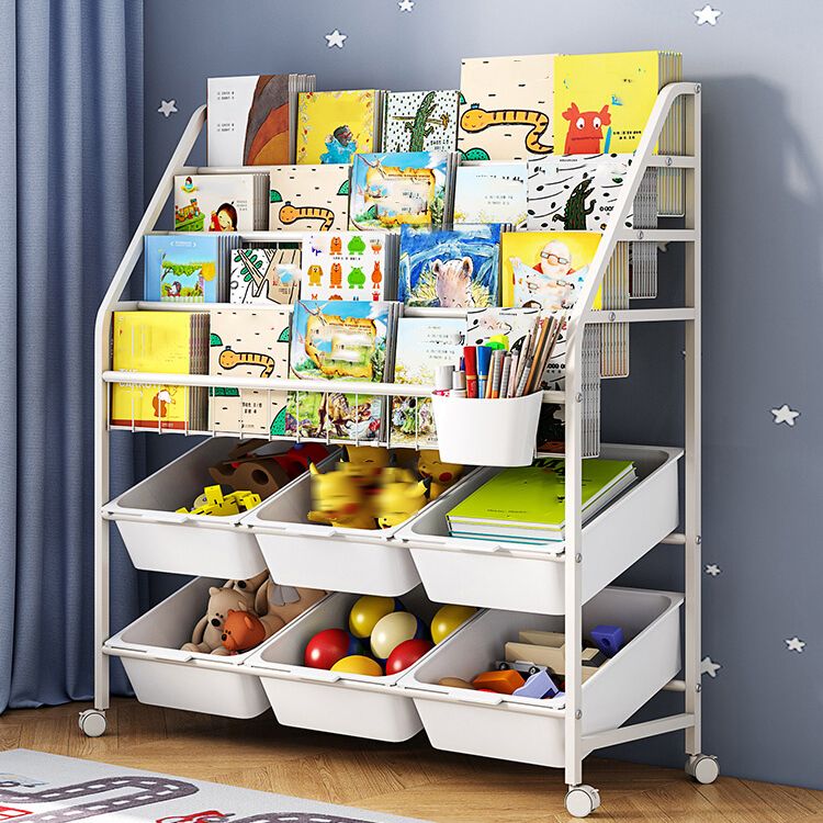 Contemporary Style Bookcase Open Back Bookshelf for Office and Home Clearhalo 'Bookcases' 'furn' 'furn_bookcases' 'Furniture' 'furniture_bookcases' 'Office Furniture' 1200x1200_f77f11e2-d146-4125-9f7d-8e14401a36a7