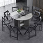 Foldable Artificial Wooden Top Table Extendable Round Table with Trestle Base Clearhalo ' dining_table' 'Dining Tables & Seating' 'Dining Tables' 'furn' 'furn_dining_table' 'Furniture' 'furniture_dining_table' 'Kitchen & Dining Furniture' 'kitchen&dining_furn' 'kitchen' 'kitchen_dining_table' 1200x1200_f77fba24-7fd9-4266-8b71-9a42f12f1f85