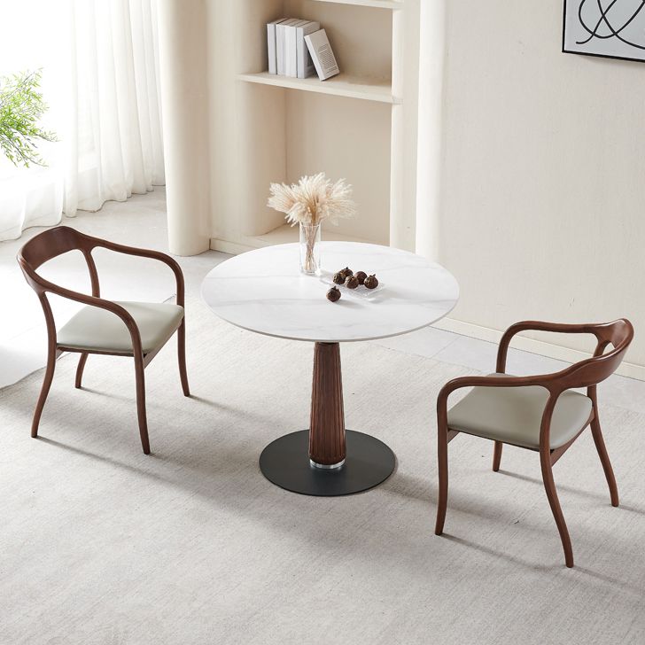 Set da pranzo in pietra moderno con cornice in legno 1/2/3 pezzi set da pranzo rotondo