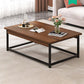 Modern Rectangular Metal Frame Coffee Table Brown Cocktail Table Clearhalo 'Coffee & Accent Tables' 'Coffee Tables' 'coffee_tables' 'furn' 'furn_coffee_tables' 'Furniture' 'furniture_coffee_tables' 'Living Room Furniture' 1200x1200_f782b2f8-dfc8-49aa-a88b-e62a86a94eee
