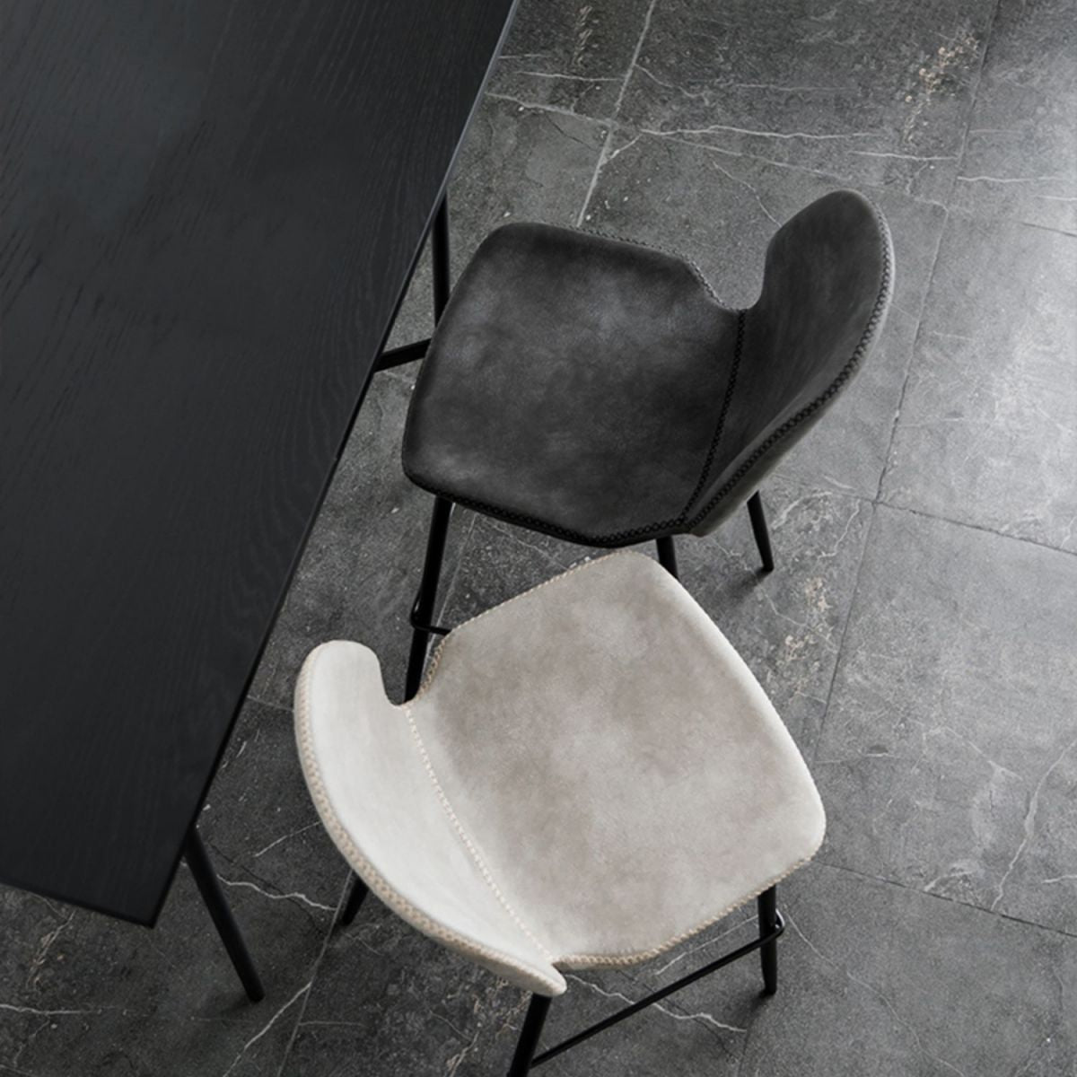 Modern Armless Backrest Counter Stool Iron Bedroom Bar Stool with Leather Cushion Clearhalo 'Bar Furniture' 'Bar Stools' 'bar_stools' 'furn' 'furn_bar_stools' 'furniture_bar_stools' 'Kitchen & Dining Furniture' 'kitchen&dining_furn' 'kitchen' 'kitchen_furn' Furniture' 1200x1200_f783c1b3-2998-4e48-944a-554e33cce425