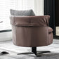 Swivel Chair in Brone Leather Chair with 4-Star Base and One Pillow Clearhalo 'Accent Chairs' 'accent_chairs' 'Chairs & Seating' 'furn' 'furn_accent_chairs' 'Furniture' 'Living Room Furniture' 1200x1200_f784bf3b-dc75-4030-be52-aa15f7254123