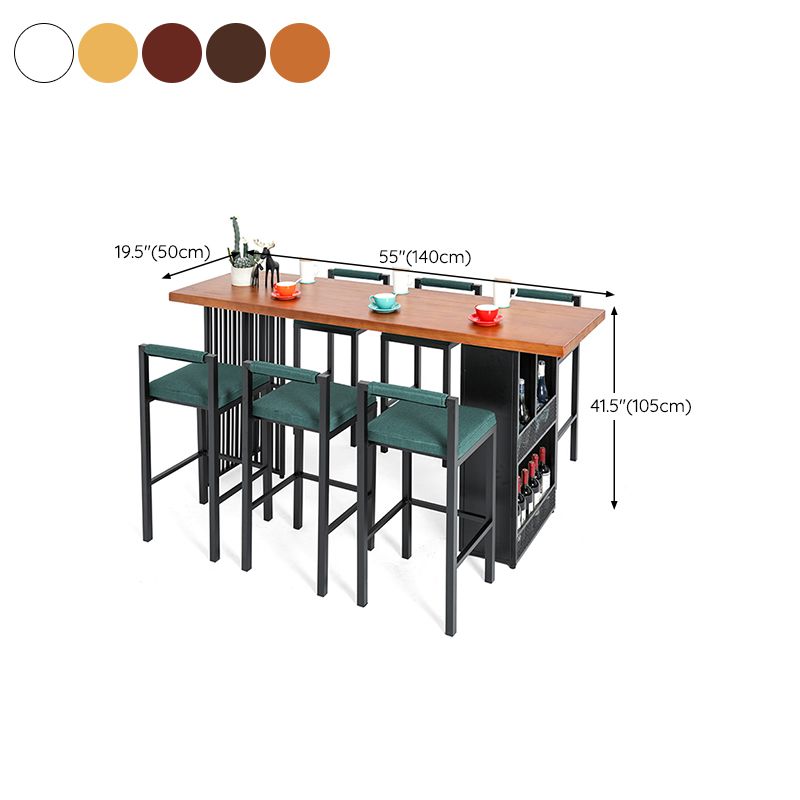 Bartafel in industriële stijl Massief houten rechthoekige bareettafel