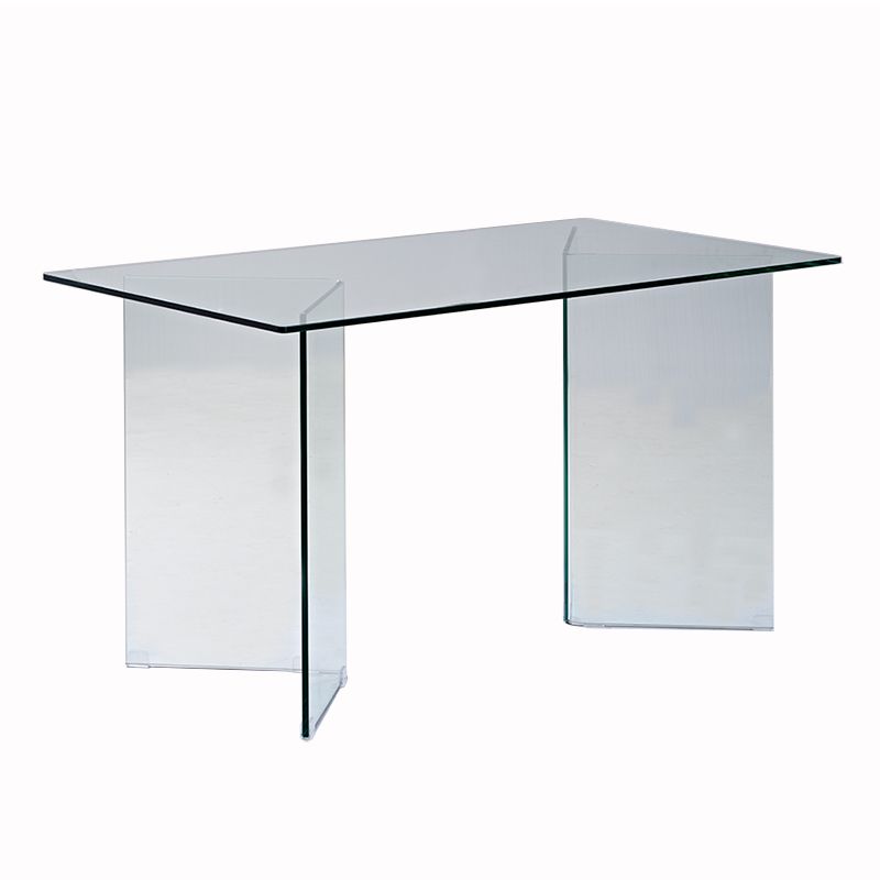 Rectangle Double Pedestal Home Furniture Clear Glass Dining Room Collection Clearhalo ' dining_table' 'Dining Tables & Seating' 'Dining Tables' 'furn' 'furn_dining_table' 'Furniture' 'furniture_dining_table' 'Kitchen & Dining Furniture' 'kitchen&dining_furn' 'kitchen' 'kitchen_dining_table' 1200x1200_f785e376-e03f-4219-b586-4c8a363ad69b