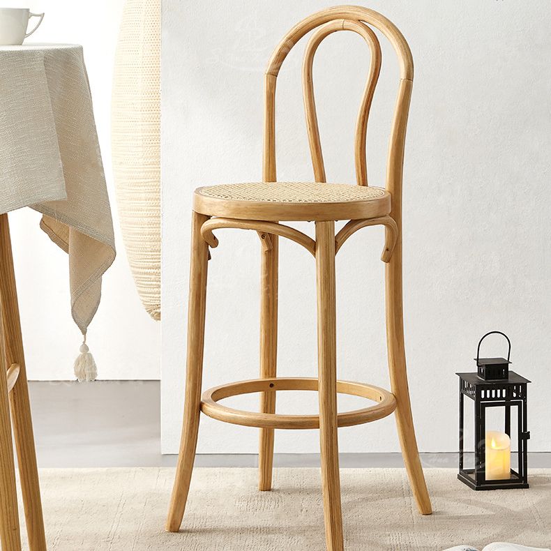 Contemporary Wooden Bar-stool Solid Round Seat Counter Bar Stool with Wood Legs Clearhalo 'Bar Furniture' 'Bar Stools' 'bar_stools' 'furn' 'furn_bar_stools' 'Furniture' 'Kitchen & Dining Furniture' 1200x1200_f78659e1-9785-4388-92ba-cb8fcaa36f78