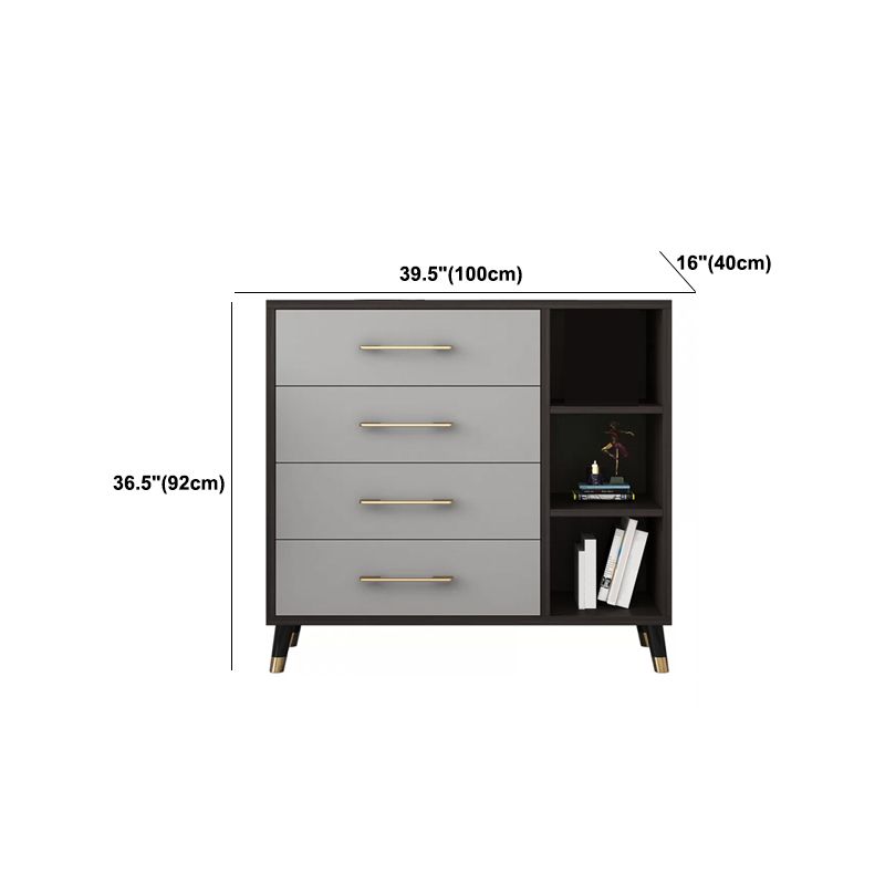 Contemporary Glam Storage Chest Wooden Chest with Soft-Close Drawers