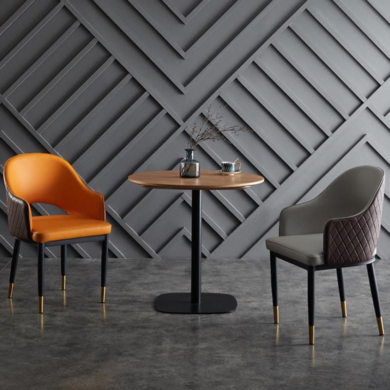 Glamderleder Esstuhl offener Essnebel Möbel mit Eisenbeinen in mattem Finish