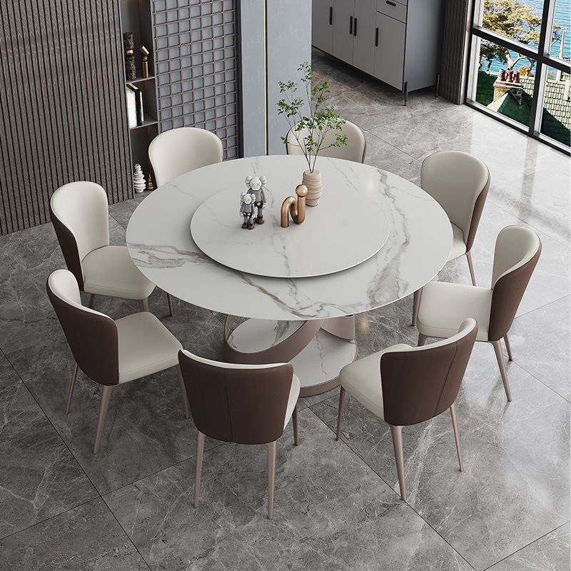 Modern Home Sintered Stone Table Round Pedestal Dining Table Clearhalo 'Dining Tables & Seating' 'Dining Tables' 'dining_table' 'furn' 'furn_dining_table' 'Furniture' 'furniture_dining_table' 'Kitchen & Dining Furniture' 1200x1200_f78a997b-d71c-4dd5-9df8-61f1a0802da2