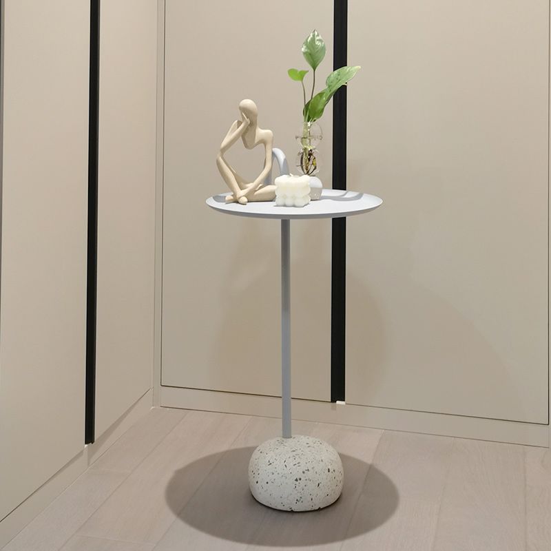 Pedestal Accent Side Table Metal Tray Top Side End Snack Table Clearhalo 'Coffee & Accent Tables' 'End & Side Tables' 'end_side_tables' 'furn' 'furn_end_side_tables' 'Furniture' 'Living Room Furniture' 1200x1200_f78acf57-fde8-42e5-b7b4-671a1cdbc7d6