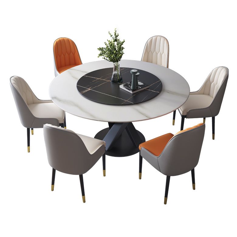 Contemporary Sintered Stone Round Dining Table Kitchen Standard Dining Table with Pedestal Base Clearhalo ' dining_table' 'Dining Tables & Seating' 'Dining Tables' 'furn' 'furn_dining_table' 'Furniture' 'furniture_dining_table' 'Kitchen & Dining Furniture' 'kitchen&dining_furn' 'kitchen' 'kitchen_dining_table' 1200x1200_f78c7c8f-87c0-4954-a2ba-886bf70b2e36