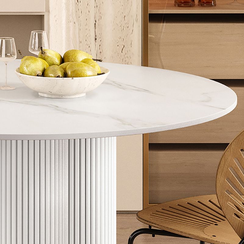 Round Standard Height Dining Table Modern White Wood Dining Site Table Clearhalo 'Dining Tables & Seating' 'Dining Tables' 'dining_table' 'furn' 'furn_dining_table' 'Furniture' 'furniture_dining_table' 'Kitchen & Dining Furniture' 'kitchen' 'kitchen_dining_table' 1200x1200_f78c8ee0-7b36-4fa4-89ff-7d6731d887dc