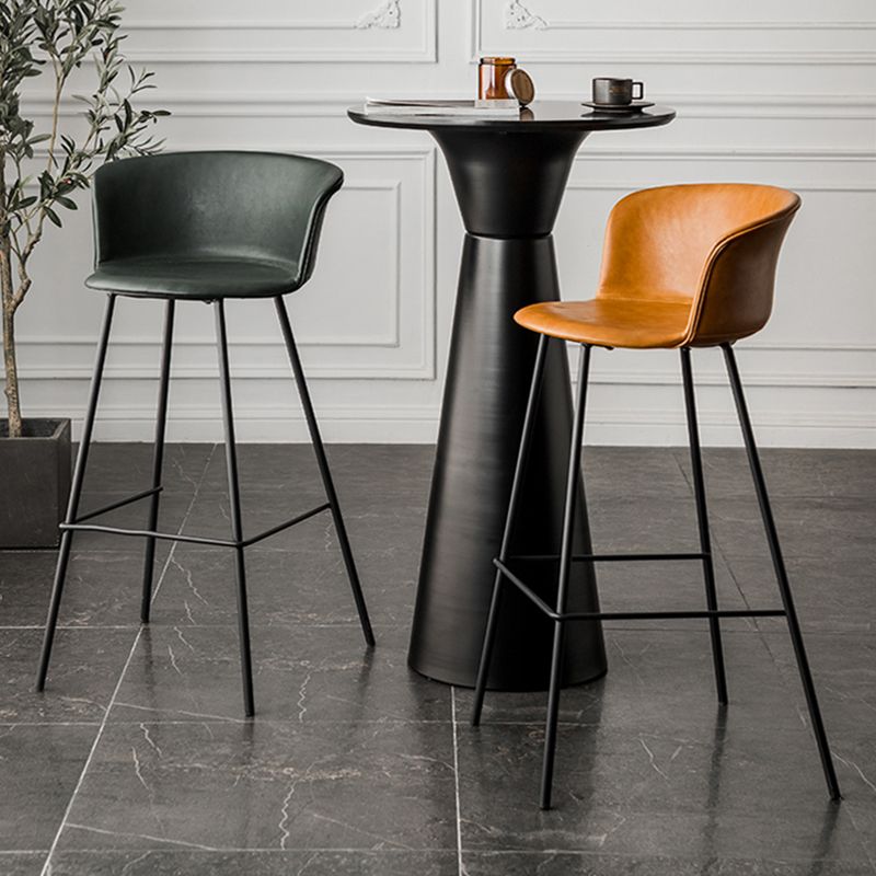 Industrial Style Bar-stool PU Leather Counter Bar Stool with Metal Legs Clearhalo 'Bar Furniture' 'Bar Stools' 'bar_stools' 'furn' 'furn_bar_stools' 'Furniture' 'furniture_bar_stools' 'Kitchen & Dining Furniture' 1200x1200_f78ce324-6211-4f16-8b42-596909e6a4c2