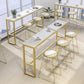 Glam Armless Bar Stool Metal Low Back Barstool with Gold Metal Legs
