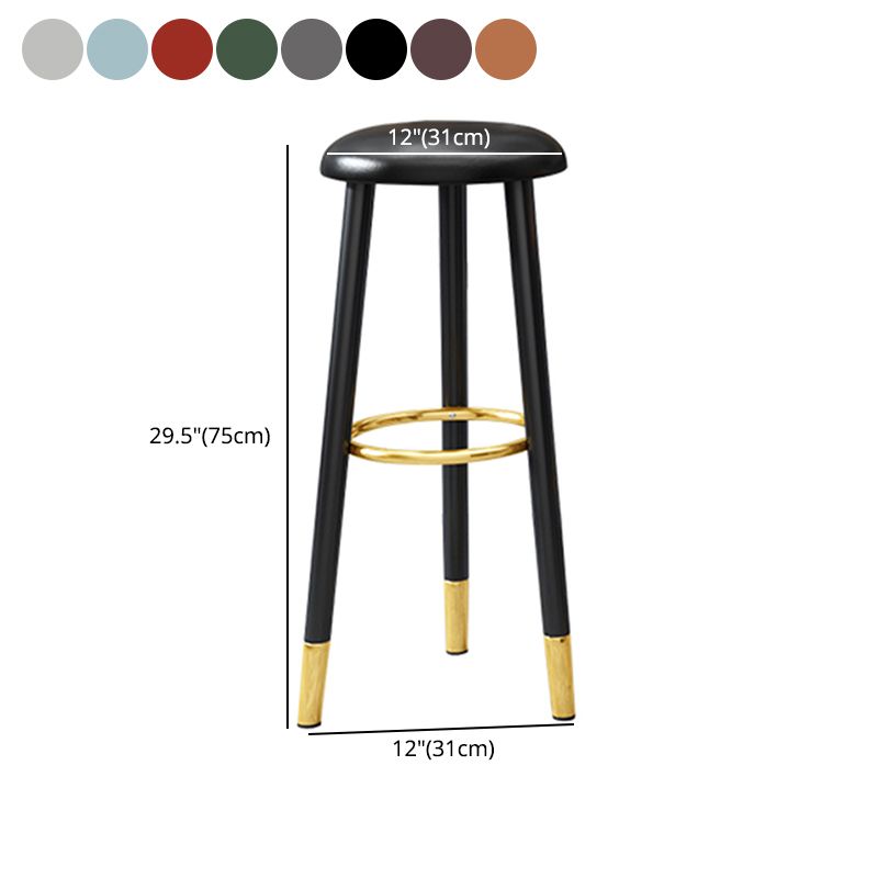 Scandinavian Style Steel Legs Bar-stool Round Seat Single Counter Stool for Kitchen Bar Clearhalo 'Bar Furniture' 'Bar Stools' 'bar_stools' 'furn' 'furn_bar_stools' 'furniture_bar_stools' 'Kitchen & Dining Furniture' 'kitchen&dining_furn' 'kitchen' 'kitchen_furn' Furniture' 1200x1200_f78f05b6-2f29-4310-aa0d-dca31ee0f4fc