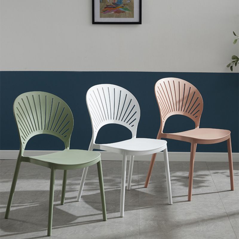 Plastic Scandinavian Dining Room Chair Kitchen Open Back Side Chair Clearhalo ' kitchen&dining_furn' 'Dining Chairs' 'Dining Tables & Seating' 'dining_chair' 'furn' 'furn_dining_chair' 'Furniture' 'furniture_dining_chair' 'Kitchen & Dining Furniture' 'kitchen' 1200x1200_f78f095d-fa77-47b6-8068-710ac8e8264a