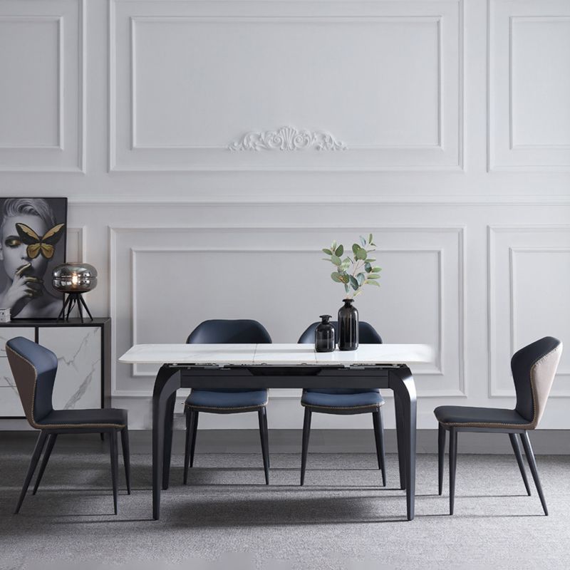 Metal Indoor Upholstered Dining Chair Metallic Finish Wingback Side Chair