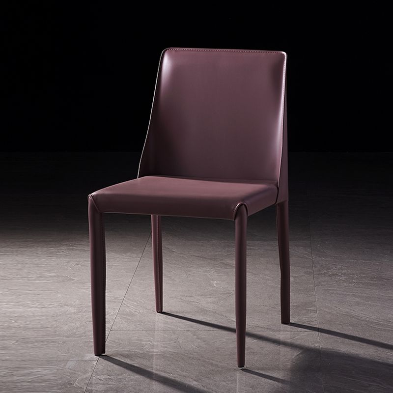 Modern Dining Room Armless Dining Chairs Multicolor Leather Side Chair Clearhalo ' kitchen&dining_furn' 'Dining Chairs' 'Dining Tables & Seating' 'dining_chair' 'furn' 'furn_dining_chair' 'Furniture' 'furniture_dining_chair' 'Kitchen & Dining Furniture' 'kitchen' 1200x1200_f790081c-a627-4bcc-8099-eea72e87abaf