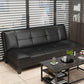 Black Modern Faux Leather Pillow Top Arm Sofa/Sectional with Convertible Clearhalo 'furn' 'furn_sectionals' 'Furniture' 'furniture_sectionals' 'Living Room Furniture' 'Sectionals' 1200x1200_f7908e23-82fe-4d25-a789-fcc35f860885