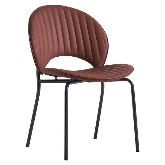 Contemporary Indoor Side Chair Open Back in Brown Dining Chair