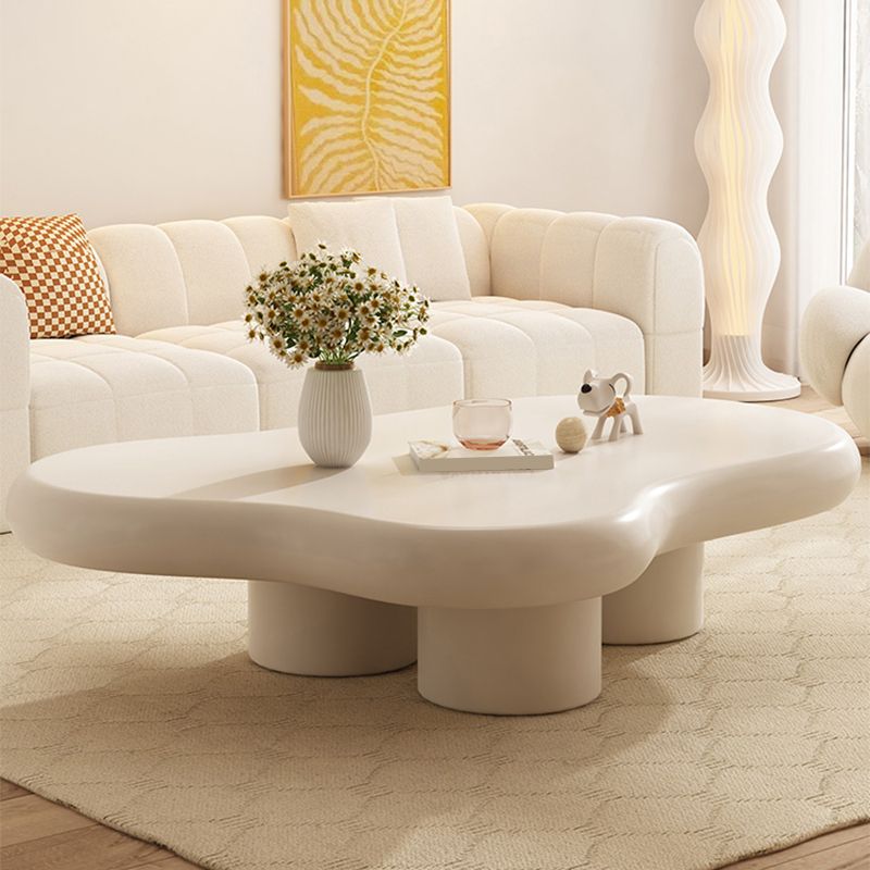 White 4 Legs Coffee Table Contemporary Geometric Wood Cocktail Table Clearhalo 'Coffee & Accent Tables' 'Coffee Tables' 'coffee_tables' 'furn' 'furn_coffee_tables' 'Furniture' 'Living Room Furniture' 1200x1200_f792fdc9-9c0b-480c-b798-1a694d460ff7