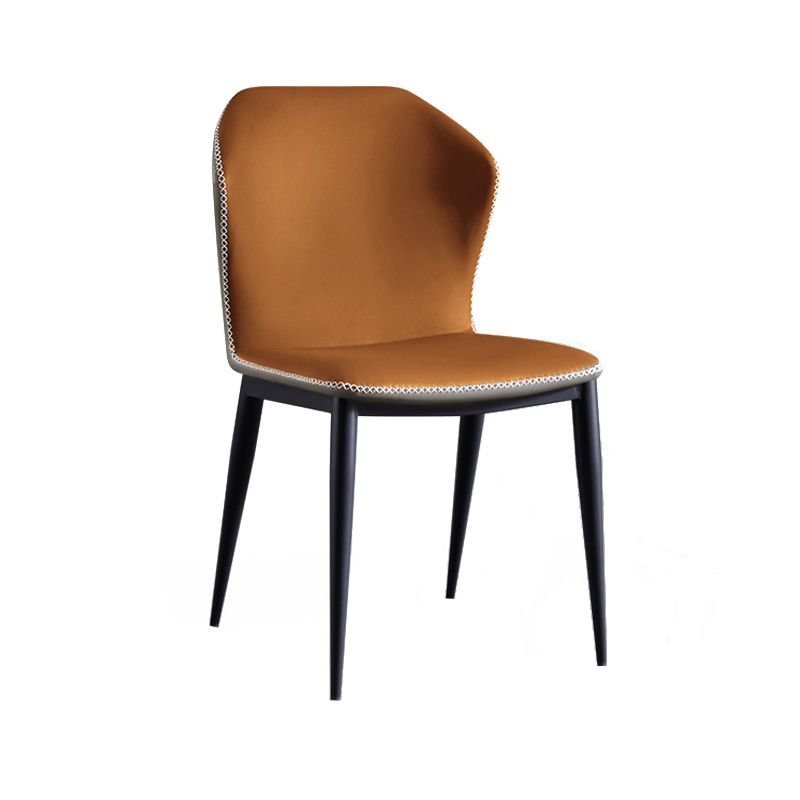 Industrial Design Wingback Armless Dining Chair Leather Dining Side Chair Clearhalo ' kitchen&dining_furn' 'Dining Chairs' 'Dining Tables & Seating' 'dining_chair' 'furn' 'furn_dining_chair' 'Furniture' 'furniture_dining_chair' 'Kitchen & Dining Furniture' 'kitchen' 1200x1200_f7937f5d-8123-4213-bf44-11e42bb45a6b