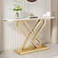 Glam Console Accent Table Antique Finish Console Table in Stone
