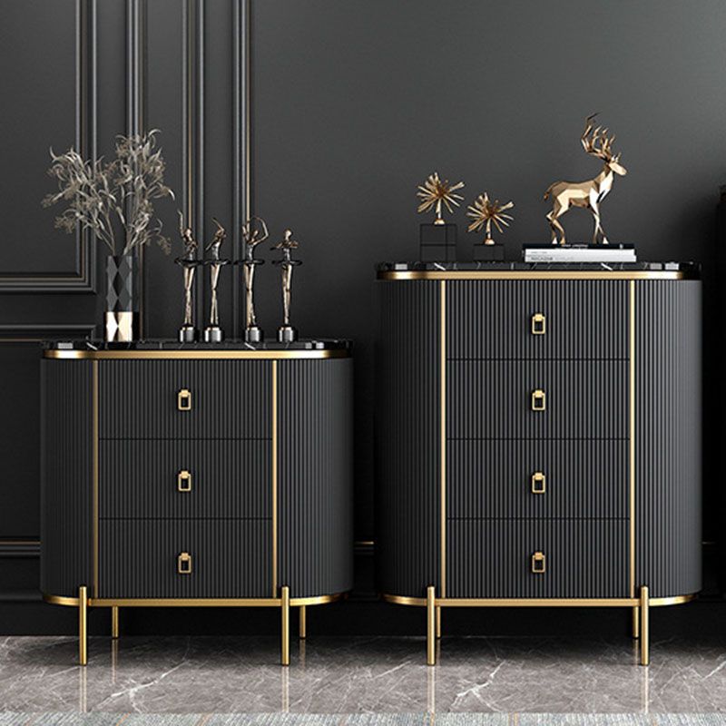 Glam Stone Storage Chest Home 16" W Vertical Chest with 3 Drawers