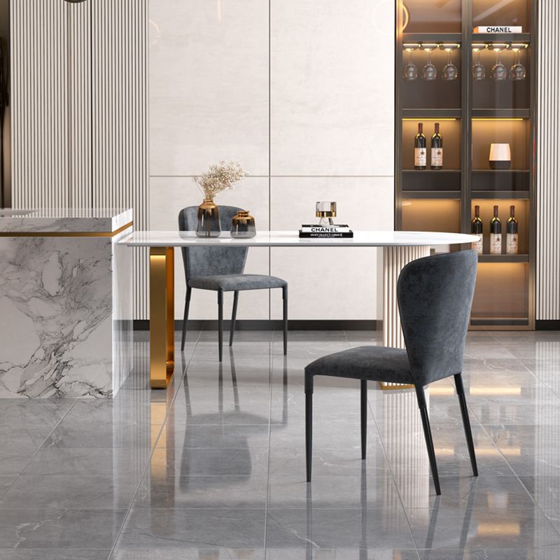 Sintered Stone Dining Table Traditional Luxury Table with Metal Base for Kitchen Clearhalo 'Dining Tables & Seating' 'Dining Tables' 'dining_table' 'furn' 'furn_dining_table' 'Furniture' 'Kitchen & Dining Furniture' 1200x1200_f798ec8d-3259-4124-88d0-5a96a59abb9e