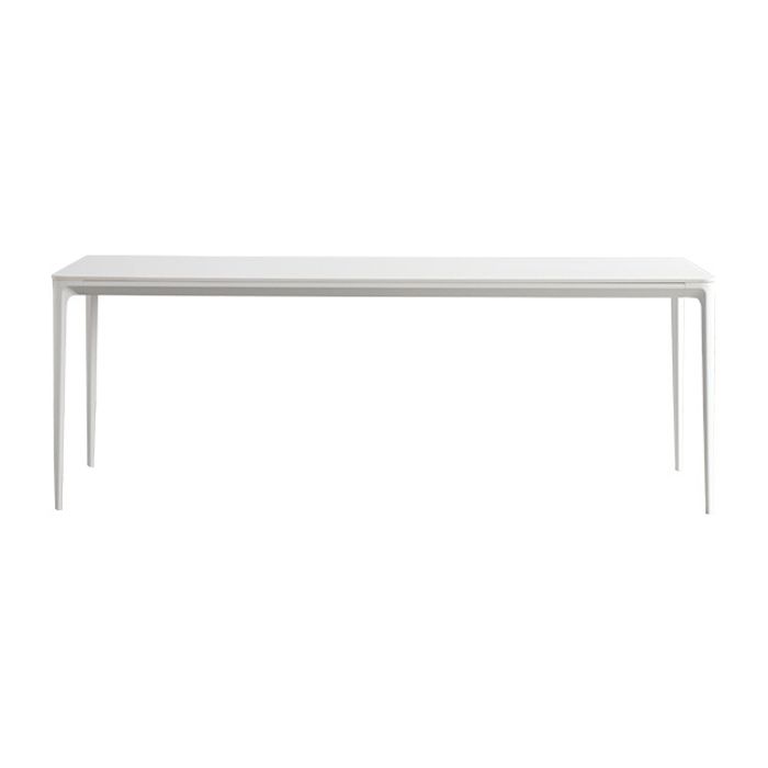 Rectangle Dining Table White Stone Top Table with 4 Legs Base Clearhalo 'Dining Tables & Seating' 'Dining Tables' 'dining_table' 'Furniture' 'furniture_dining_table' 'Kitchen & Dining Furniture' 'kitchen' 'kitchen_dining_table' 1200x1200_f79c8a47-2c2a-43b5-9f83-c8525964f3c8