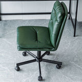 Chaise de bureau sans bras en cuir sans chaise de bureau ergonomique pénible avec roues