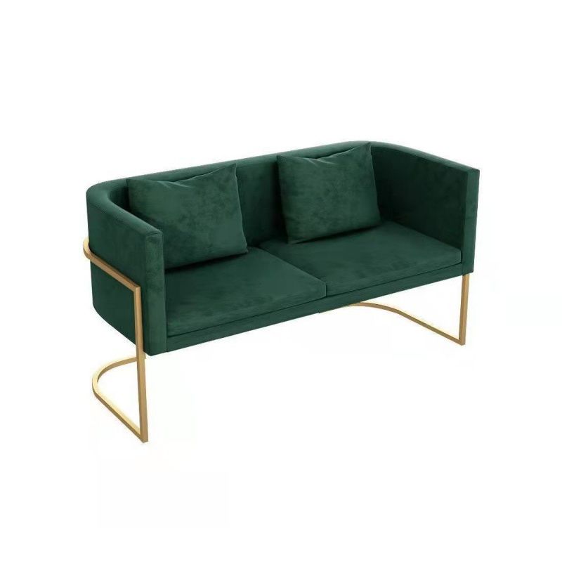 Divano moderno di velluto in oro moderno braccio smoking loveat stile contemporaneo