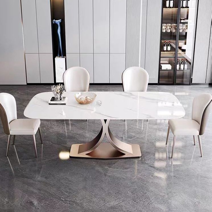 1/4/5/6 Pieces Dining Chairs Set White Rectangular Sintered Stone Top Dining Set for Home Clearhalo 'Dining Room Sets' 'Dining Tables & Seating' 'dining_room_set' 'furn' 'furn_dining_room_set' 'Furniture' 'furniture_dining_room_set' 'Kitchen & Dining Furniture' 1200x1200_f79f677e-8c0e-490c-a33b-170748ddab7b