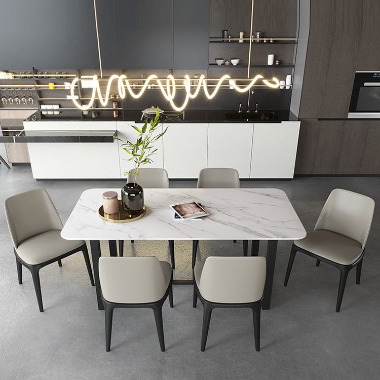 Luxury Sintered Stone Top Dining Table Rectangle Table with Trestle Base Clearhalo ' dining_table' 'Dining Tables & Seating' 'Dining Tables' 'furn' 'furn_dining_table' 'Furniture' 'furniture_dining_table' 'Kitchen & Dining Furniture' 'kitchen&dining_furn' 'kitchen' 'kitchen_dining_table' 1200x1200_f79fa1fc-f0c6-4080-8d3e-b0fdb7177e95