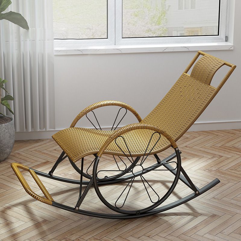 Fer Base moderne Rocking Chair Lounge Lounge Lazy Chaise pour balcon