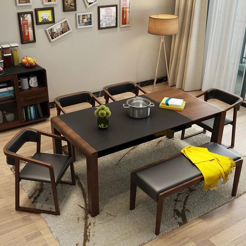 Mid-Century Modern Bench Wooden Seating Bench with Cushioned Clearhalo 'Benches' 'Chairs & Seating' 'furn' 'furn_benches' 'Furniture' 'Living Room Furniture' 1200x1200_f7a0944f-1caa-4e6e-8ba4-ece6035fb14e