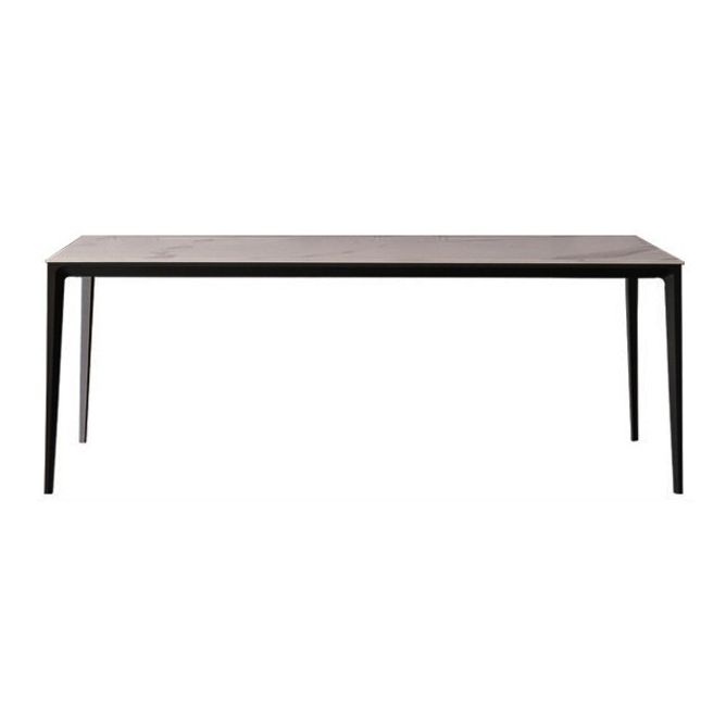 Simplicity Rectangle Dining Room Table Sintered Stone Table with 4 Black Legs Clearhalo ' dining_table' 'Dining Tables & Seating' 'Dining Tables' 'furn' 'furn_dining_table' 'Furniture' 'furniture_dining_table' 'Kitchen & Dining Furniture' 'kitchen&dining_furn' 'kitchen' 'kitchen_dining_table' 1200x1200_f7a150e7-8ff6-4969-bac4-23f92c75b989