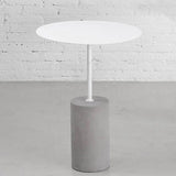 No Distressing End Table Set Modern Round Pedestal Concrete End Table