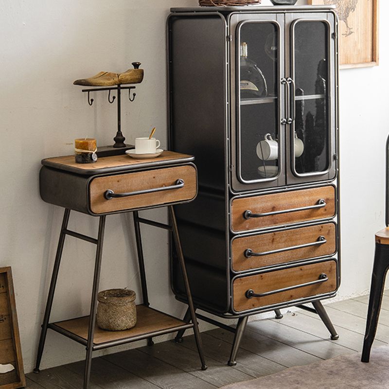 Modern Metal Display Stand Glass Doors Display Cabinet with Door for Living Room Clearhalo 'Display & China Cabinets' 'display_china_cabinets' 'furn' 'furn_display_china_cabinets' 'Furniture' 'Kitchen & Dining Furniture' 1200x1200_f7a21650-7a7a-46d1-93bc-be4183186d6f