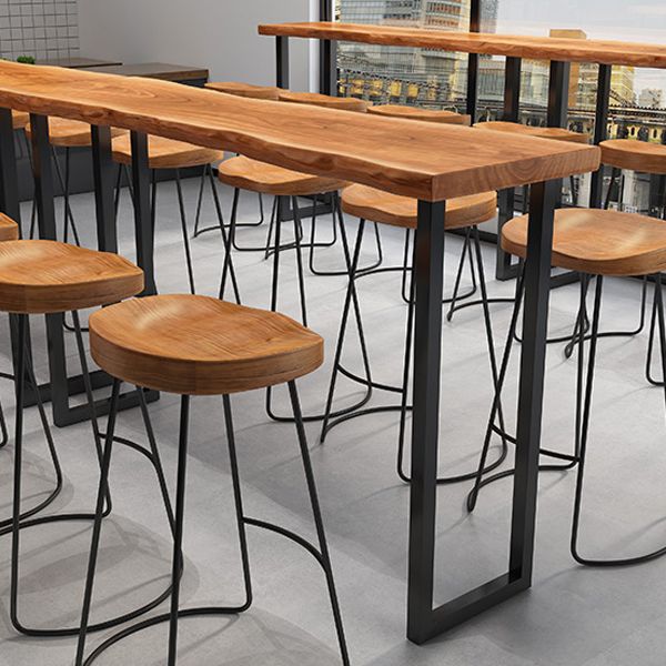 Metal Double Pedestal Bar Dining Table Industrial Rectangle Bar Height Table Clearhalo 'Bar Furniture' 'Bar Tables' 'bar_tables' 'furn' 'furn_bar_tables' 'Furniture' 'Kitchen & Dining Furniture' 1200x1200_f7a494af-7a62-4711-a676-5bd53bf8dde7