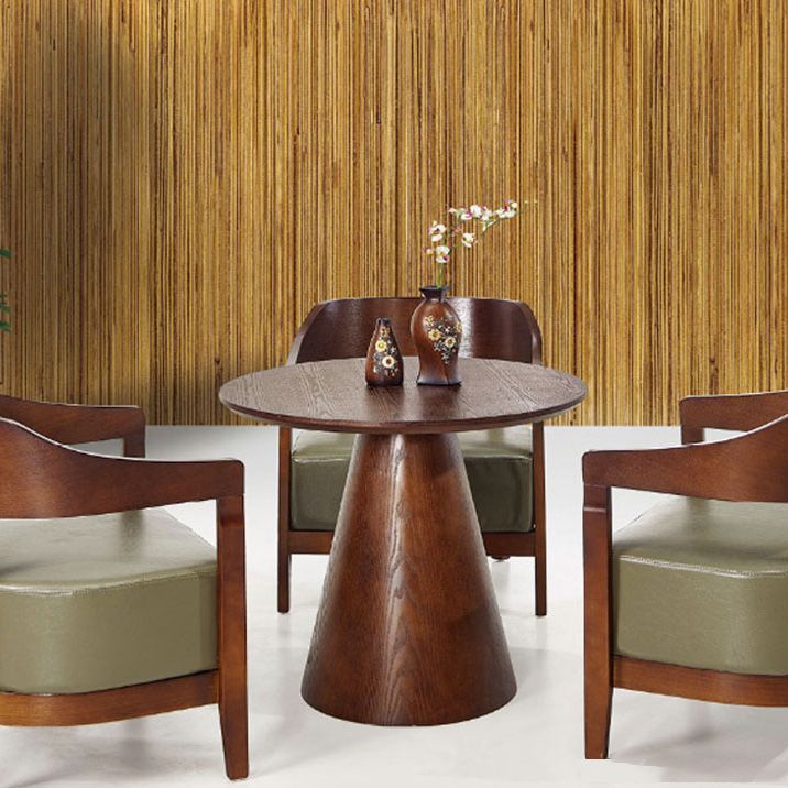 Vast hout geen pijnlijke moderne voetstuk ronde salontafel