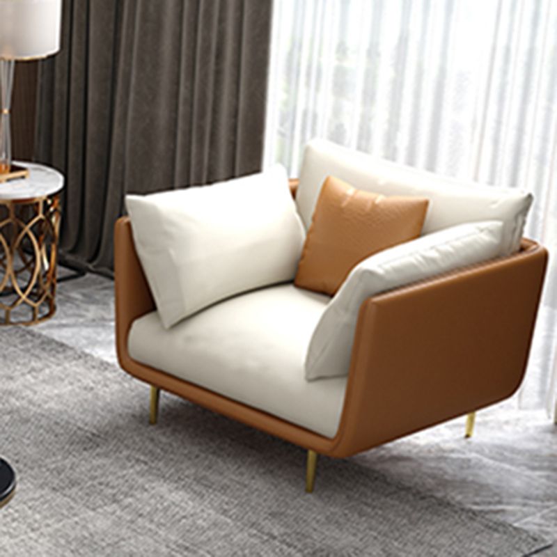 静止した染色抵抗性革張りのリビングルーム枕トップアーム席