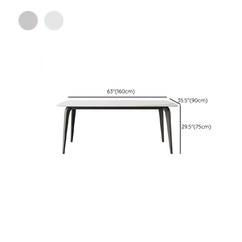 Table de salle à manger du milieu du siècle Table de dinette rectangulaire en pierre pour cuisine