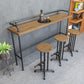 Industriële metalen pub/bartafel met houten tafelblad