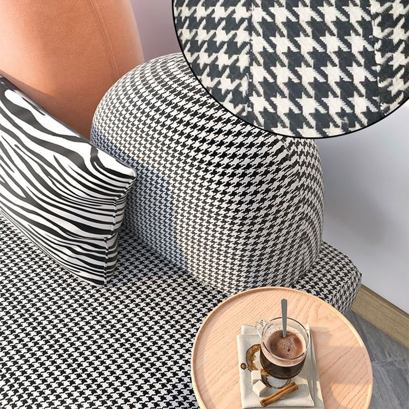 Contemporary Living Room Standard Recessed Arm Black Stationary Sofa